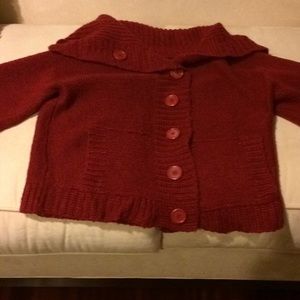 Small cropped burgundy sweater good used cond.